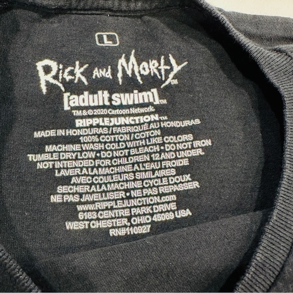 Adult Swim Rick and Morty Shrimp Body Like Whaaa? Black Graphic T-shirt - Picture 4 of 7